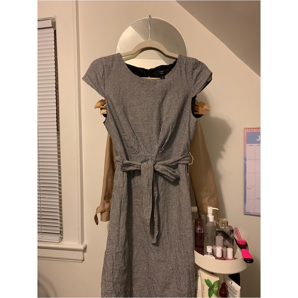 J Crew 365 Cap Sleeve Tie Front Sheath Dress